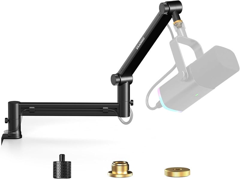Aokeo Microphone Arm, AK-58 Desk Low Profile Adjustable Mic Boom Arm Stand,Suitable For Blue Yeti,Snowball iCE, HyperX QuadCast,SoloCast,Elgato Wave,Etc - Image 1